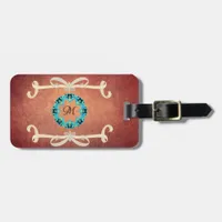 Beautiful Victorian Bow Tie with Monogram Luggage Tag