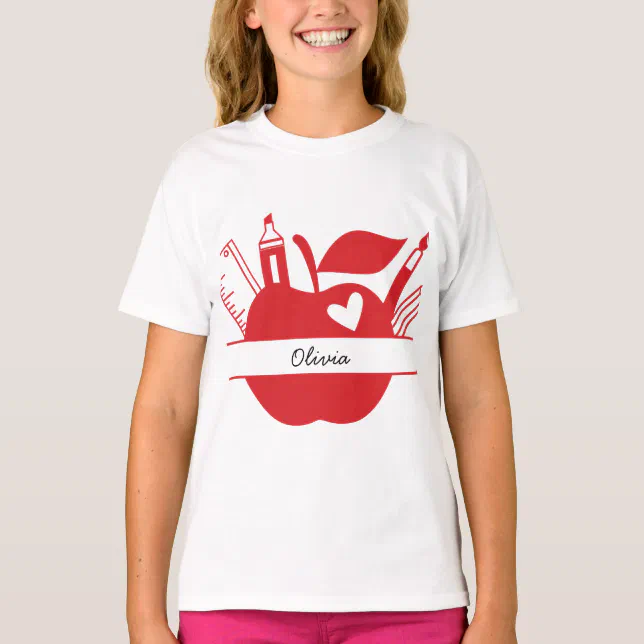 Personalized school kids | Student | red apples T-Shirt