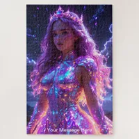 Cosmic goddess with vibrant neon Color Jigsaw Puzzle