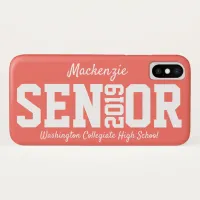 Personalized Senior Class of 2019 Coral iPhone XS Case