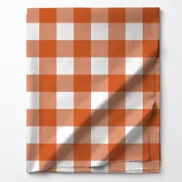 Orange and White Buffalo Plaid Pattern Fabric