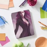 Mysterious Fantasy Art Woman Purple Assassin iPad Air Cover