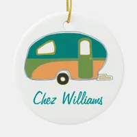 Personalized Retro Design Caravan Ornaments