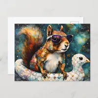 Cute Squirrel Enjoys a Float Trip Postcard