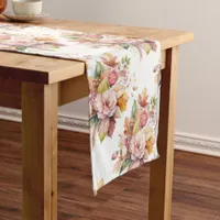 Blessings Fall Floral and Leaves Table Runner