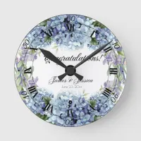 Forget-Me-Not Flowers Watercolor Elegant  Round Clock