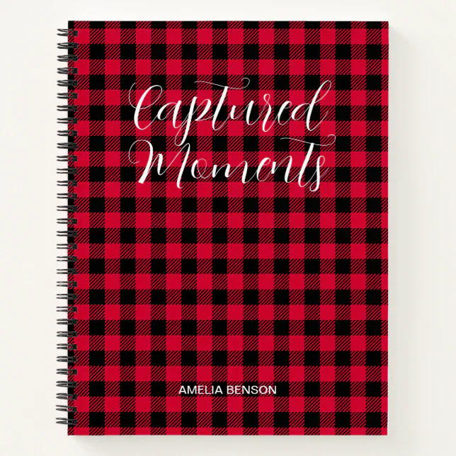 Red Plaids, Tartan, Buffalo Checks Pattern Notebook