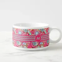 Paisley Chevron Monogram Pink PCMX Bowl