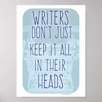 Cool Writers Brain Motivational Author Slogan Poster