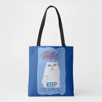 Keep Dreaming  Sweet Cat Illustration  Tote Bag