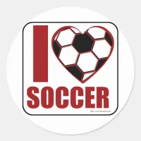 I love soccer! classic round sticker