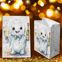 Whimsical Ghost with Champagne  Medium Gift Bag