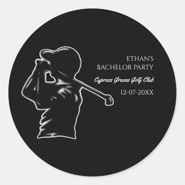 Golfer Bachelor Party Golfing trip Classic Stylish Classic Round Sticker