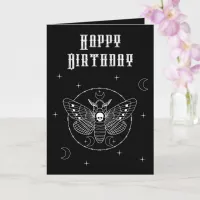 Goth Deaths Head Hawk Moth Birthday Card