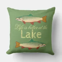 Rainbow Trout | Life is better at the Lake Throw Pillow