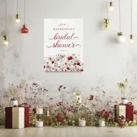 Elegant Summer Wildflower Bridal Shower Welcome Poster