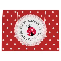 Ladybug Baby Shower Its a Girl Large Gift Bag