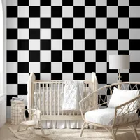 [Classic Checkerboard] Black and White 6" Squares Wallpaper