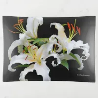 Elegant Casablanca White Oriental Lilies Trinket Tray
