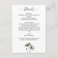 Simple Elegant Minimalism Black and White Poppies  Enclosure Card