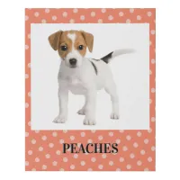 Pretty Peach Polka Dot Pattern Custom Dog Photo Faux Canvas Print