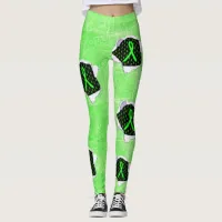 Lyme Disease Awareness Ribbons Leggings Lime