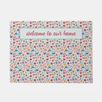 Crayon Hearts & Flowers Doormat