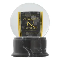 Elegant 3rd Leather Wedding Anniversary Snow Globe