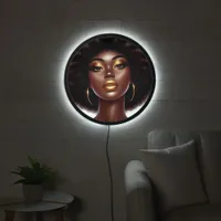 Stylish Melanin Chic Afro Glam LED Sign