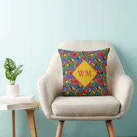 Juggler Juggling Balls Monogram Throw Pillow