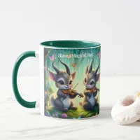 Cute Saolas Playing Violas in a Magical Forest Mug