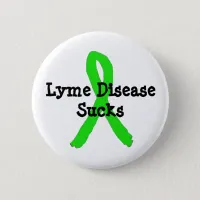 Lyme Disease Sucks Awareness Ribbon Button