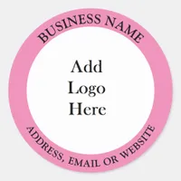 Add your Business Logo, Name and Website or Email Classic Round Sticker