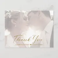 Marble Glitter Thank You Burgundy Gold ID644 Announcement Postcard