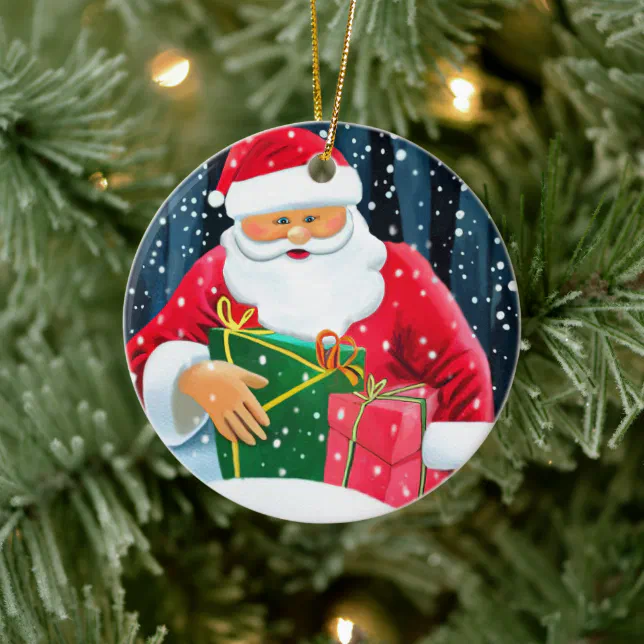 Merry Christmas - Santa Claus Ceramic Ornament