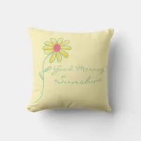 " Good Morning Sunshine" Yellow and Green Daisy Throw Pillow