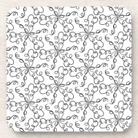 Black and White Swirls  Beverage Coaster