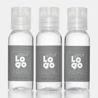 Custom White Logo on Ash Grey 12x 1oz Travel Size Hand Sanitizer