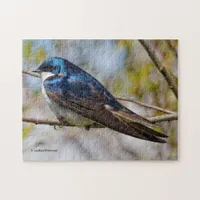 Stunning Tree Swallow Songbird on a Branch Jigsaw Puzzle