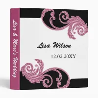 mod swirly pink Wedding Planner binder