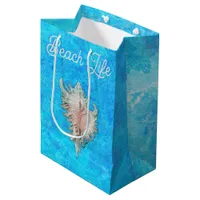 Conch Shell "Beach Life"  Medium Gift Bag