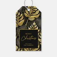 Black Gold Christmas Pattern#29 ID1009 Gift Tags