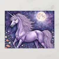 Purple Unicorn Postcard