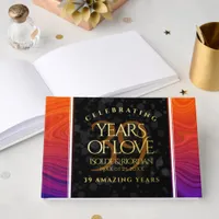 Elegant 39th Agate Wedding Anniversary Celebration Foil Guest Book