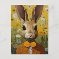 Rabbit with an Orange Bowtie Postcard