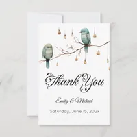 Rustic Woodland Love Birds Celebration Thank You Card