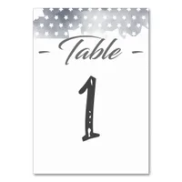 Elegant 4th of July Subtle Star Design Table Number