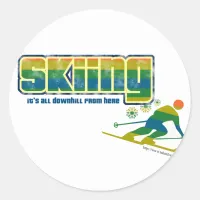 Vintage Ski Style Classic Round Sticker