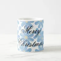 Blue Floral Pattern - Personalized Coffee Mug