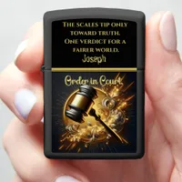 A Gavel of Authority Poised With Justice's Power Zippo Lighter